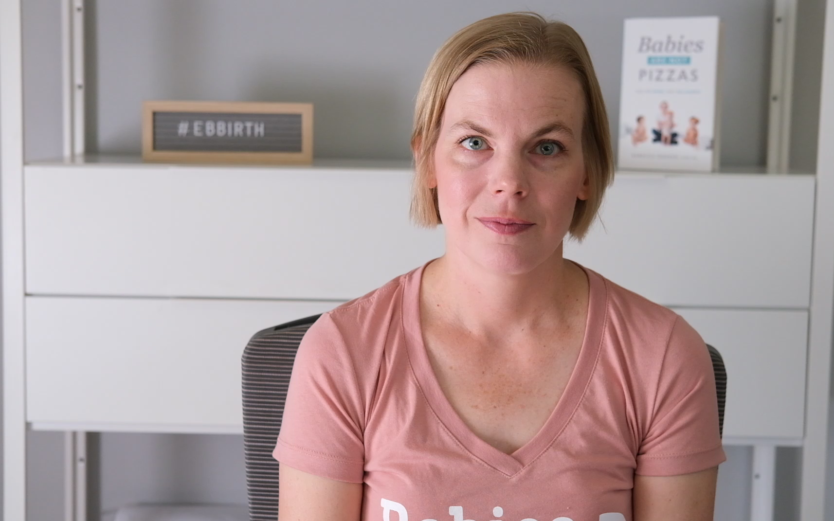 Babies Are Not Pizzas V-neck Tee -Desert Pink